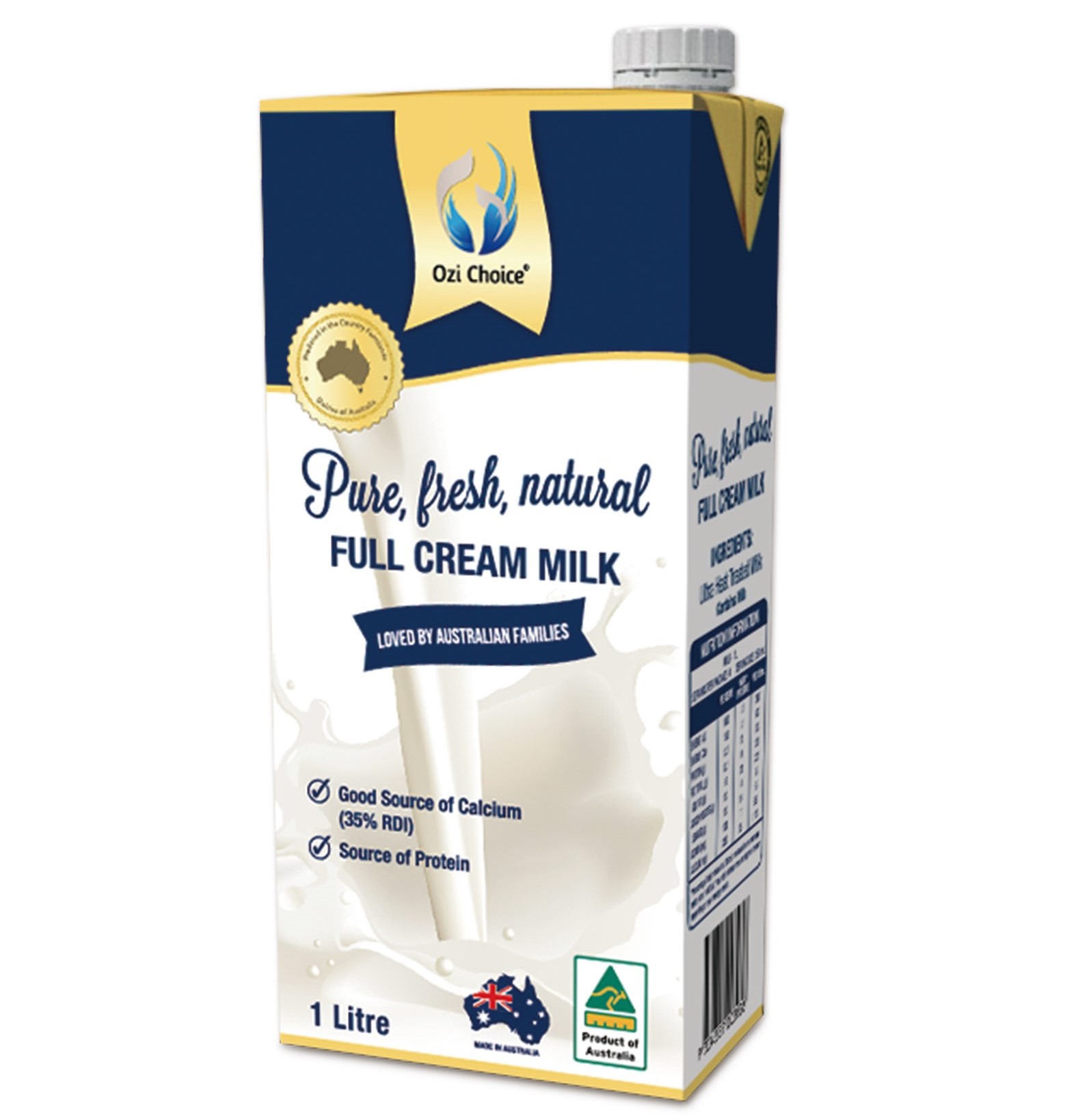 Sữa tươi tiệt trùng nguyên kem Ozi Choice Úc hộp 1 Lít Sữa tươi UHT Ozi Choice Hộp 1 Lít